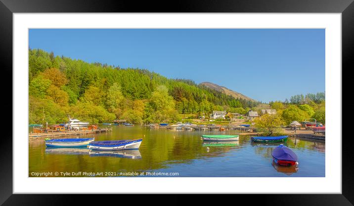 Boats At Anchor At Balmaha On Loch Lomond Framed Mounted Print by Tylie Duff Photo Art