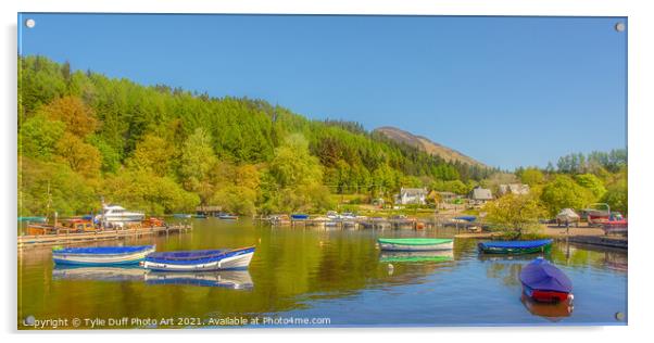 Boats At Anchor At Balmaha On Loch Lomond Acrylic by Tylie Duff Photo Art