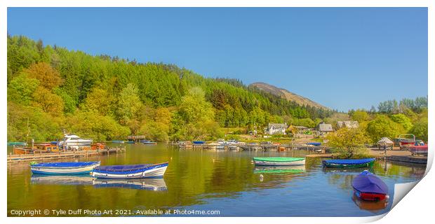 Boats At Anchor At Balmaha On Loch Lomond Print by Tylie Duff Photo Art