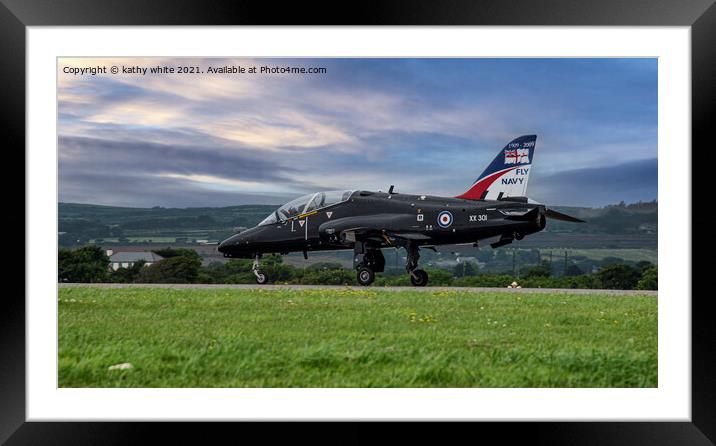 Hawker-Siddeley Hawk T.1 ,jet airplane,plane Framed Mounted Print by kathy white
