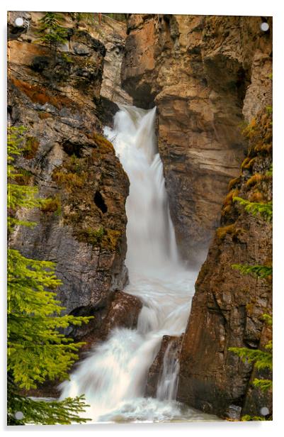 Alberta Waterfall, Canada Acrylic by Mark Llewellyn
