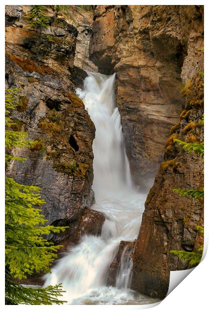 Alberta Waterfall, Canada Print by Mark Llewellyn