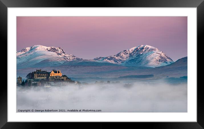 Winter sunrise at Stirling Castle, Scotland Framed Mounted Print by George Robertson