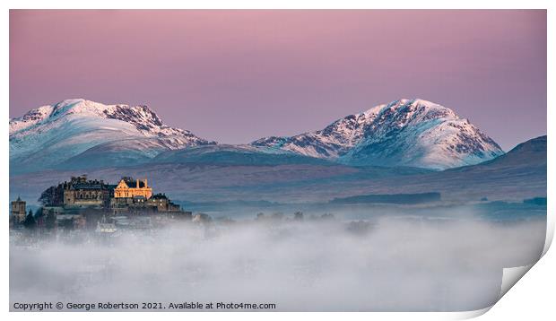 Winter sunrise at Stirling Castle, Scotland Print by George Robertson