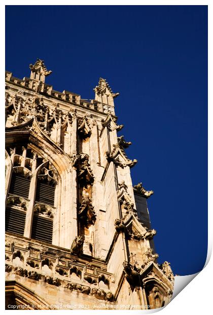 Stone Carving Detail at York Minster Print by Mark Sunderland