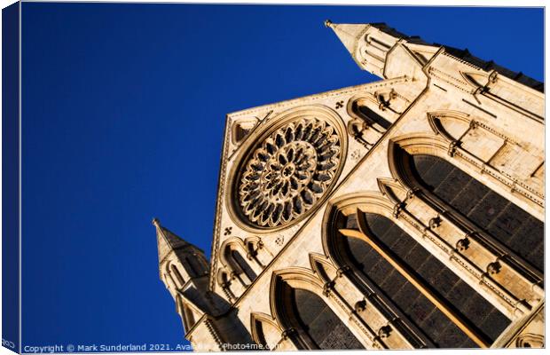 The Rose Window York Minster York Yorkshire England Canvas Print by Mark Sunderland