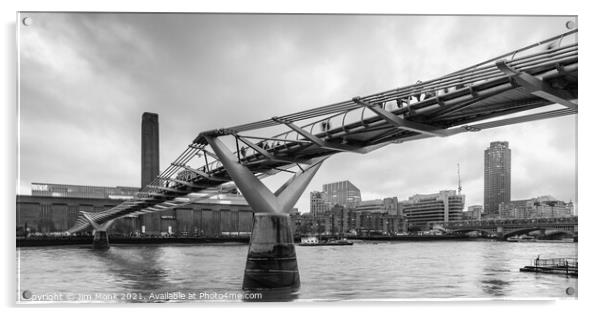 Millennium Bridge London Acrylic by Jim Monk