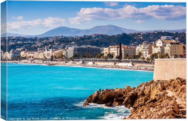  Nice Seafront, France Canvas Print by Jim Monk