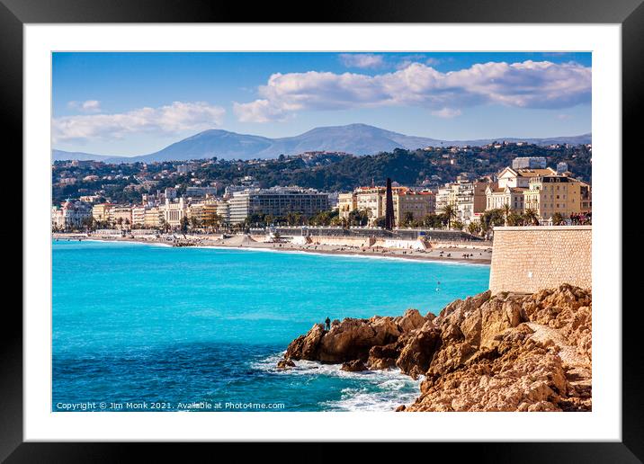  Nice Seafront, France Framed Mounted Print by Jim Monk