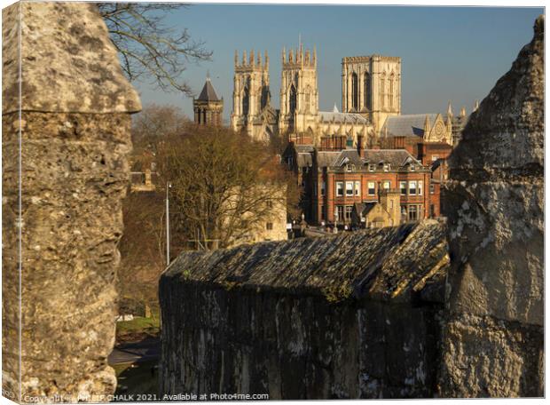 York Minster from the bar walls 415  Canvas Print by PHILIP CHALK