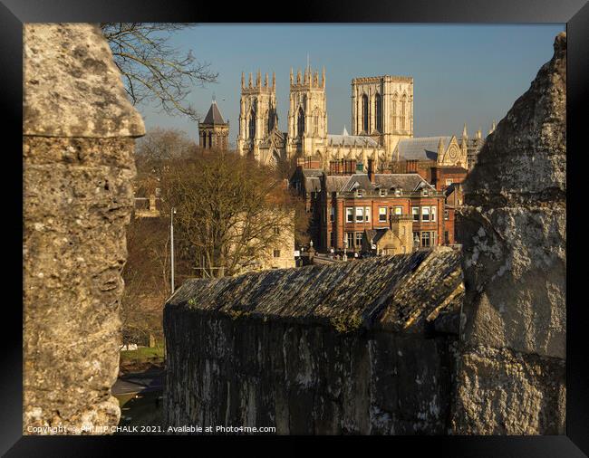 York Minster from the bar walls 415  Framed Print by PHILIP CHALK