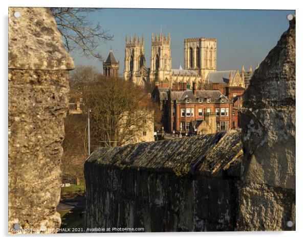 York Minster from the bar walls 415  Acrylic by PHILIP CHALK