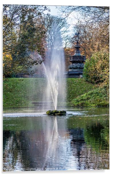 Fountain Sefton Park Liverpool Acrylic by Phil Longfoot