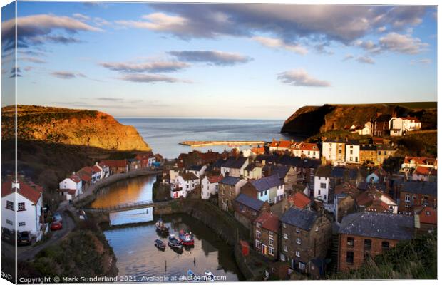 Staithes in North Yorkshire Canvas Print by Mark Sunderland