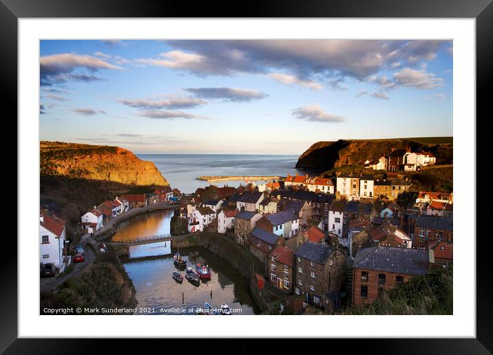 Staithes in North Yorkshire Framed Mounted Print by Mark Sunderland
