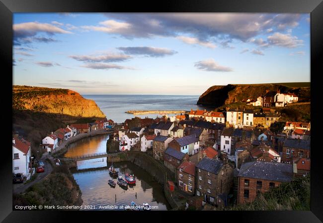 Staithes in North Yorkshire Framed Print by Mark Sunderland