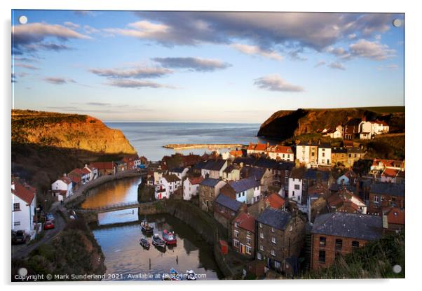 Staithes in North Yorkshire Acrylic by Mark Sunderland