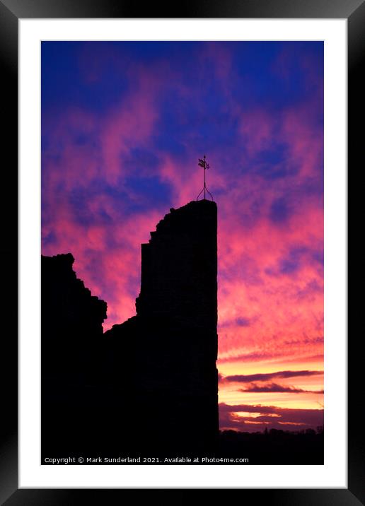 Sunset at Knaresborough Castle Framed Mounted Print by Mark Sunderland