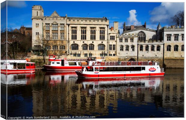 Boats on the River Ouse at York Canvas Print by Mark Sunderland