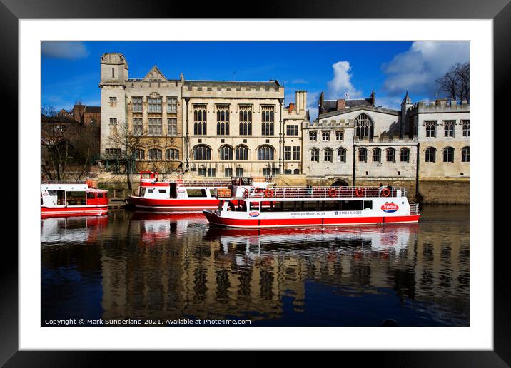 Boats on the River Ouse at York Framed Mounted Print by Mark Sunderland