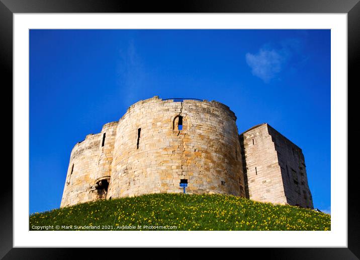 Cliffords Tower at York in Spring Framed Mounted Print by Mark Sunderland