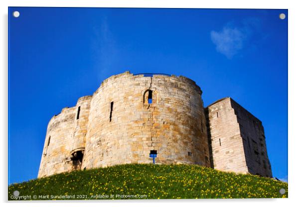 Cliffords Tower at York in Spring Acrylic by Mark Sunderland