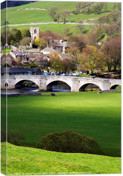 Burnsall in Wharefedale Canvas Print by Mark Sunderland