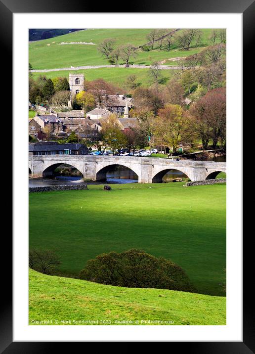 Burnsall in Wharefedale Framed Mounted Print by Mark Sunderland