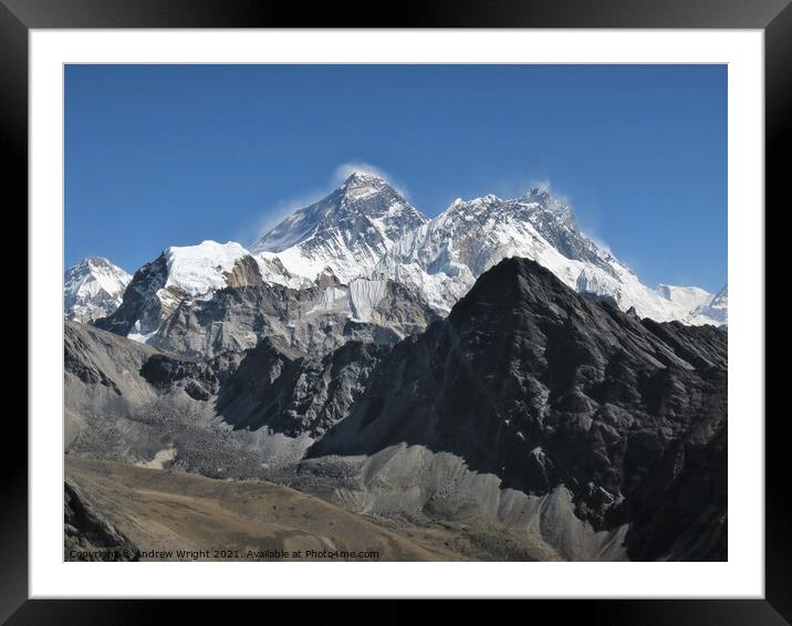 Mount Everest Framed Mounted Print by Andrew Wright