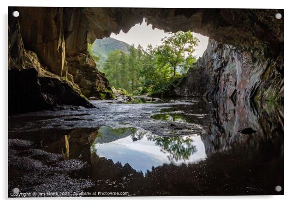 Rydal Cave, Ambleside Acrylic by Jim Monk