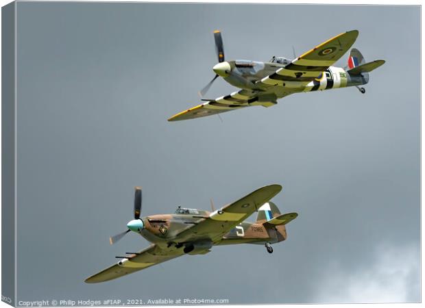Spitfire and Hurricane Canvas Print by Philip Hodges aFIAP ,
