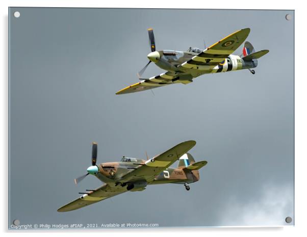 Spitfire and Hurricane Acrylic by Philip Hodges aFIAP ,