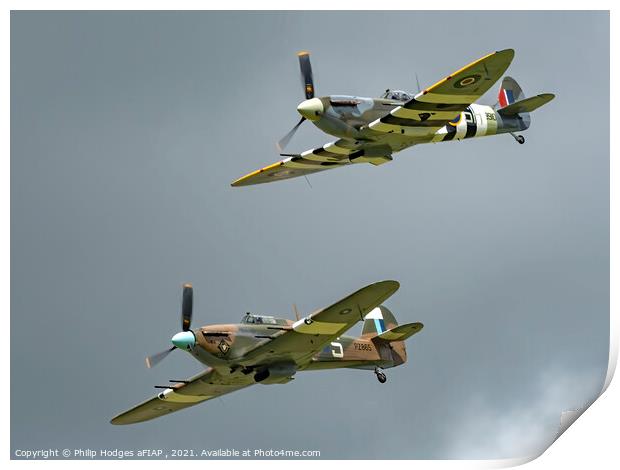 Spitfire and Hurricane Print by Philip Hodges aFIAP ,