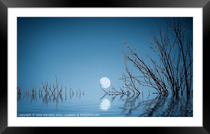 A Blue Moon on the Water Framed Mounted Print by Dave Harnetty