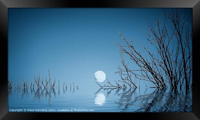 A Blue Moon on the Water Framed Print by Dave Harnetty