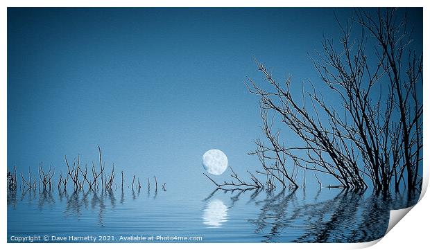 A Blue Moon on the Water Print by Dave Harnetty