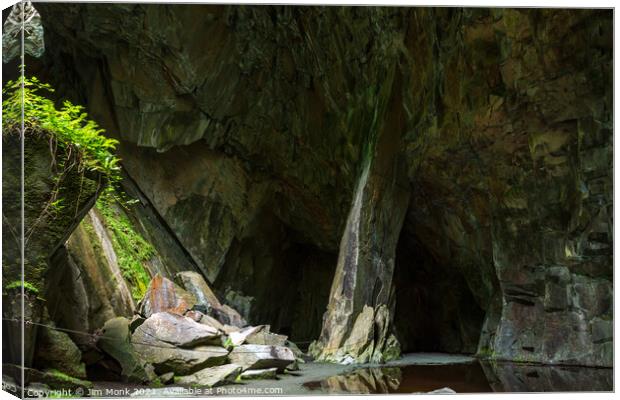 Cathedral Cave, Lake District Canvas Print by Jim Monk