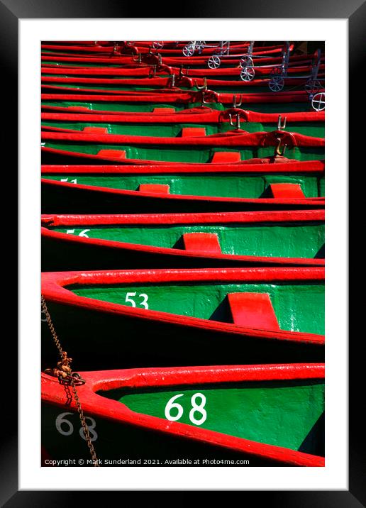 Rowing Boats on the River Nidd at Knaresborough Framed Mounted Print by Mark Sunderland