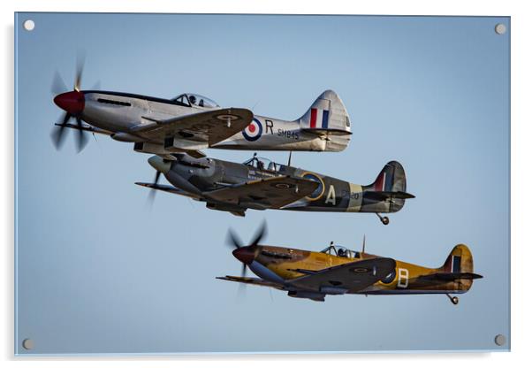 Spitfires Take Off Acrylic by J Biggadike