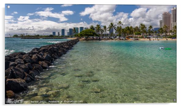 Honolulu view  Acrylic by Gary Parker