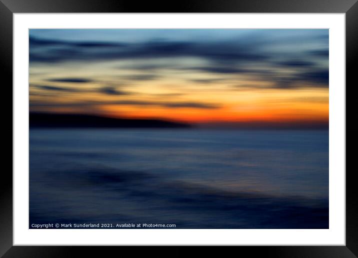Abstract Sunset at  Whitby Framed Mounted Print by Mark Sunderland