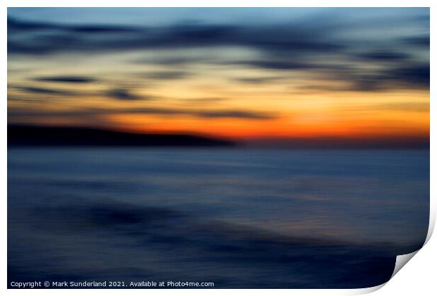 Abstract Sunset at  Whitby Print by Mark Sunderland