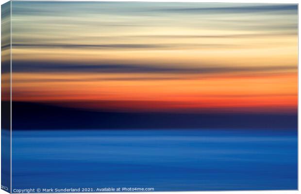 Abstract Sunset at Whitby Canvas Print by Mark Sunderland