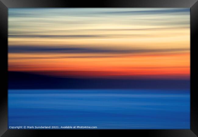 Abstract Sunset at Whitby Framed Print by Mark Sunderland