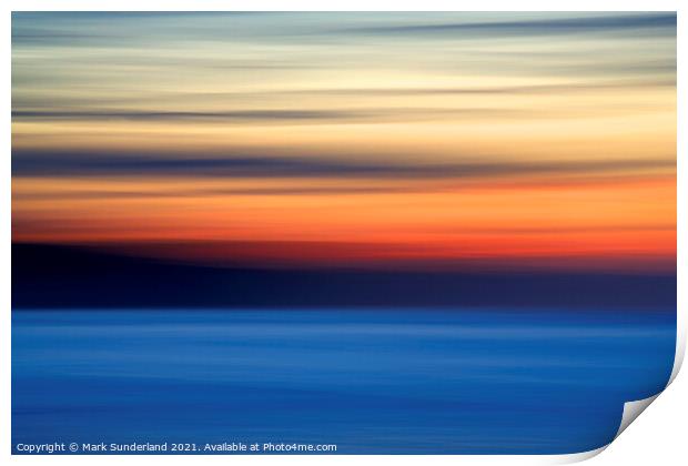 Abstract Sunset at Whitby Print by Mark Sunderland