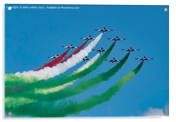 The Frecce Tricolori are the current Italian Air Force aerobatic Acrylic by kathy white