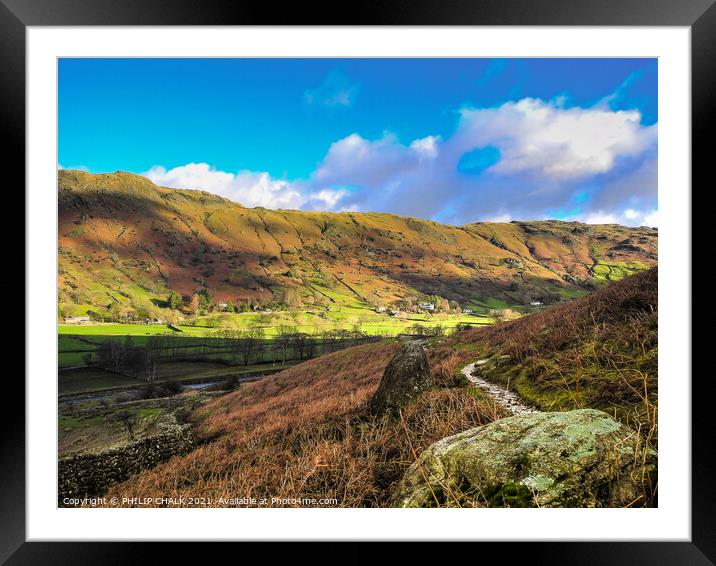 Langdale landscape in the lake district  418  Framed Mounted Print by PHILIP CHALK