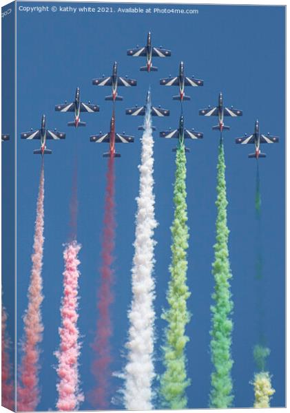The Frecce Tricolori are the current Italian Air F Canvas Print by kathy white