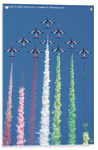 The Frecce Tricolori are the current Italian Air F Acrylic by kathy white