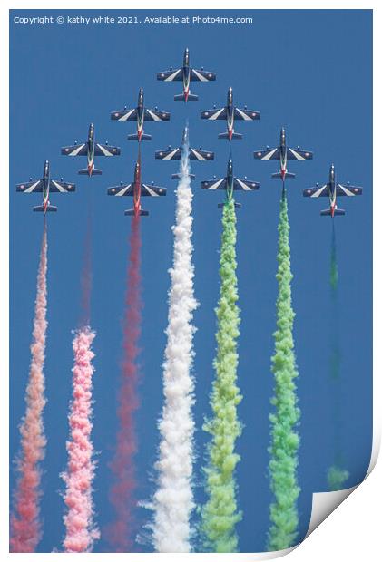 The Frecce Tricolori are the current Italian Air F Print by kathy white